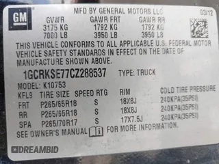 2012 Chevrolet Silverado 1500 LT with VIN 1GCRKSE77CZ288537, listed as a IAAI auction lot 42164788 with 229,031 mi miles. Bid and sale history available at carsss.com. Image 9.