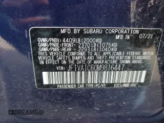 2021 Subaru WRX Premium with VIN JF1VA1C60M9816447, listed as a Copart auction lot 67409443 with 18,862 mi miles. Bid and sale history available at carsss.com. Image 14.