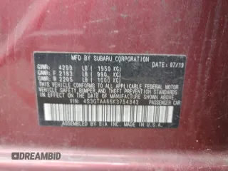 2019 Subaru Impreza с VIN 4S3GTAA66K3754343, выставлен на аукционе Copart как лот 59937805 с пробегом 131 232 миль миль и Чистый • Clean title. История ставок и продаж доступна на DreamBid. Изображение 12.