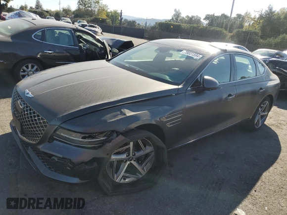 2023 Genesis G80 2.5T with VIN KMTGA4SC1PU166008, listed as a Copart auction lot 79831594 with 12,628 mi miles and Salvage Title. Bid and sale history available at DreamBid. Image 1.