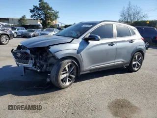 2021 Hyundai Kona Ultimate with VIN KM8K53A52MU679799, listed as a Copart auction lot 46955995 with 0 mi miles and Salvage Title. Bid and sale history available at carsss.com. Image 1.