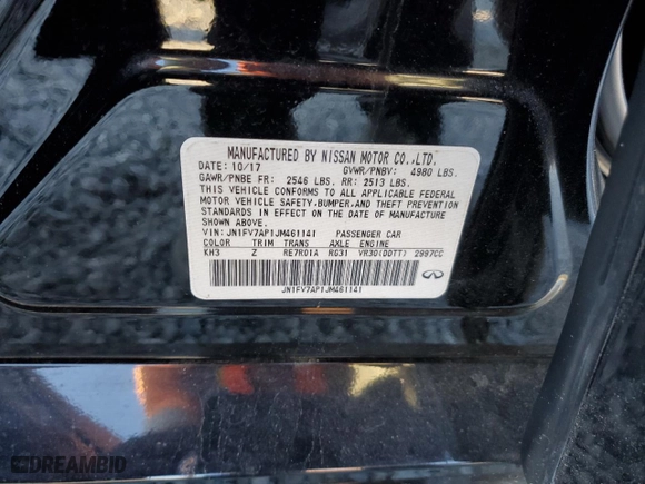 2018 Infiniti Q50 RED SPORT 400 with VIN JN1FV7AP1JM461141, listed as a Copart auction lot 82572024 with NaN miles and Salvage Title. Bid and sale history available at carsss.com. Image 15.