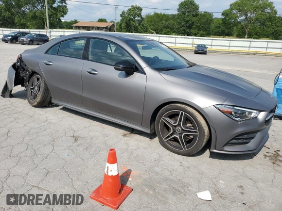 2021 Mercedes-Benz CLA 250 with VIN W1K5J4HB8MN226060, listed as a Copart auction lot 60136875 with 33,676 mi miles and Salvage title. Bid and sale history available at DreamBid. Image 4.