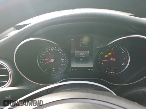 2017 Mercedes-Benz C 300 with VIN 55SWF4JB0HU191947, listed as a Copart auction lot 75603624 with 135,517 mi miles and Salvage title. Bid and sale history available at DreamBid. Image 9.