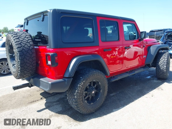 2018 Jeep Wrangler Unlimited Sport S z VIN 1C4HJXDGXJW168940, wystawiony jako IAAI lot #42200607 z przebiegiem 60 308 mil mil oraz . Historia ofert i sprzedaży dostępna na DreamBid. Obrazek 4.
