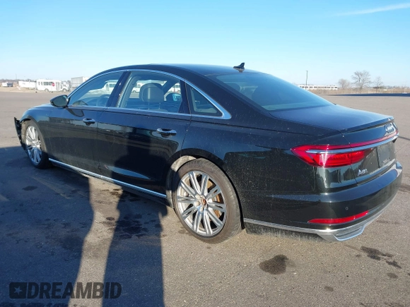 2019 Audi A8 L with VIN WAU8DAF8XKN018289, listed as a IAAI auction lot 41203292 with 28,758 mi miles. Bid and sale history available at carsss.com. Image 3.