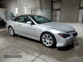 2005 BMW 6 Series 645Ci with VIN WBAEK73415B325885, listed as a Copart auction lot 80976204 with 96,571 mi miles and Salvage Title. Bid and sale history available at carsss.com. Image 4.