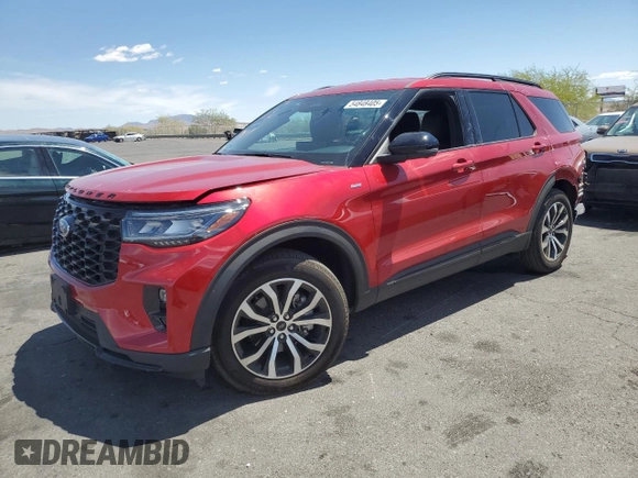 2025 Ford Explorer ST-Line with VIN 1FMUK7KH9SGA40462, listed as a Copart auction lot 54848405 with 8,111 mi miles and Salvage title. Bid and sale history available at DreamBid. Image 1.