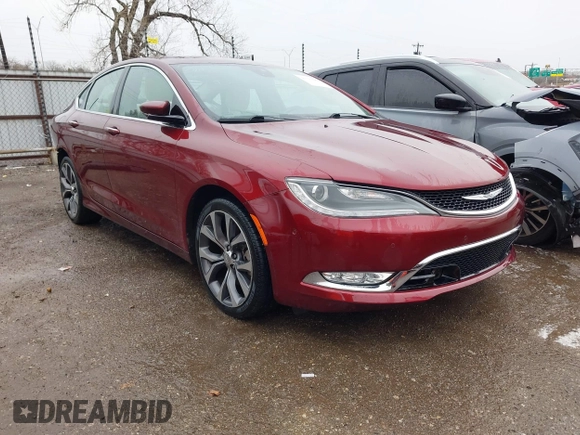 2015 Chrysler 200 C with VIN 1C3CCCCG1FN549009, listed as a IAAI auction lot 41702587 with 61,733 mi miles and . Bid and sale history available at carsss.com. Image 1.
