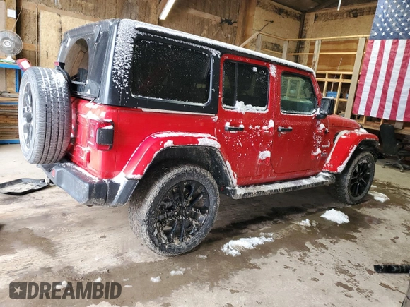 2021 Jeep Wrangler Unlimited Sahara z VIN 1C4JJXP64MW786392, wystawiony jako Copart lot #51800875 z przebiegiem 147 378 mil mil oraz Szkoda całkowita • Salvage title. Historia ofert i sprzedaży dostępna na DreamBid. Obrazek 3.
