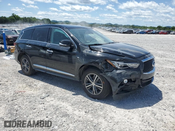 2019 Infiniti QX60 Luxe with VIN 5N1DL0MM7KC558754, listed as a Copart auction lot 58297695 with 83,375 mi miles and Salvage title. Bid and sale history available at DreamBid. Image 4.