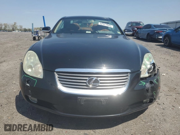 2002 Lexus SC 430 with VIN JTHFN48YX20026264, listed as a Copart auction lot 52571945 with 170,019 mi miles and Salvage Title. Bid and sale history available at DreamBid. Image 5.