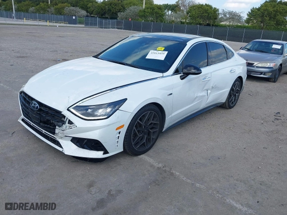 2021 Hyundai Sonata N Line with VIN 5NPEK4JC7MH125036, listed as a IAAI auction lot 41813459 with 32,131 mi miles. Bid and sale history available at carsss.com. Image 18.