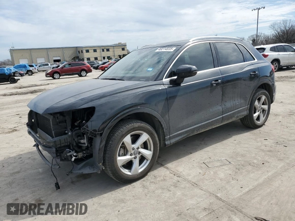 2019 Audi Q3 Premium with VIN WA1AECF32K1087187, listed as a Copart auction lot 46514835 with 49,866 mi miles and Salvage Title. Bid and sale history available at carsss.com. Image 1.