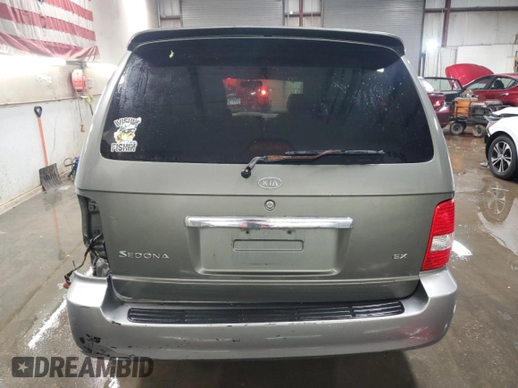 2005 Kia Sedona LX with VIN KNDUP132256690810, listed as a Copart auction lot 50096505 with 88,003 mi miles and Salvage Title. Bid and sale history available at carsss.com. Image 6.