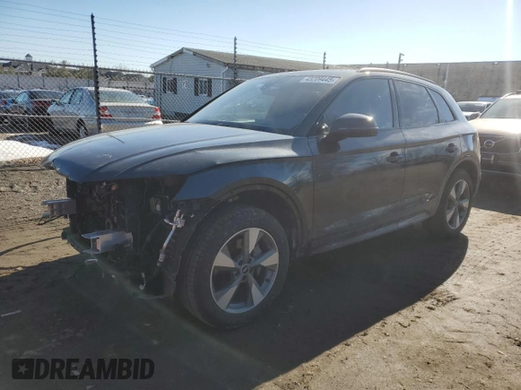 2020 Audi Q5 Premium with VIN WA1ANAFYXL2121727, listed as a Copart auction lot 43209445 with 51,845 mi miles and Salvage Title. Bid and sale history available at carsss.com. Image 1.