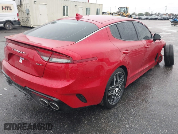 2022 Kia Stinger GT2 with VIN KNAE55LC2N6103531, listed as a IAAI auction lot 41710653 with 18,268 mi miles and . Bid and sale history available at DreamBid. Image 4.