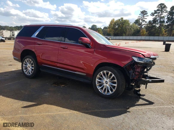 2024 Cadillac Escalade RWD Premium Luxury with VIN 1GYS3BKL2RR121537, listed as a Copart auction lot 77426534 with 5,356 mi miles and Salvage Title. Bid and sale history available at carsss.com. Image 4.