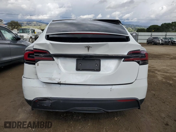 2022 Tesla Model X with VIN 7SAXCAE59NF358337, listed as a Copart auction lot 48262775 with Not Provided miles and Salvage Title. Bid and sale history available at DreamBid. Image 6.