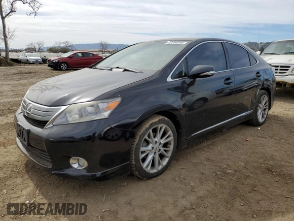 2010 Lexus HS 250h with VIN JTHBB1BAXA2027211, listed as a Copart auction lot 47294545 with 199,674 mi miles and Salvage Title. Bid and sale history available at DreamBid. Image 1.