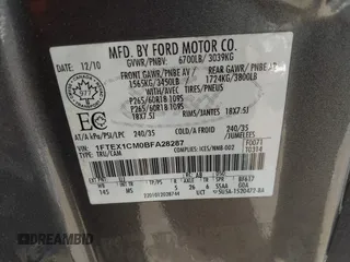 2011 Ford F-150 XL with VIN 1FTEX1CM0BFA28287, listed as a IAAI auction lot 41646969 with 160,182 mi miles. Bid and sale history available at carsss.com. Image 9.