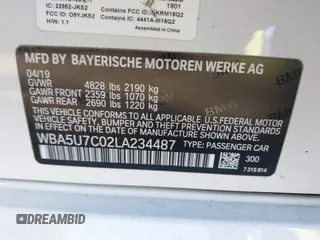 2020 BMW 3 Series M340i z VIN WBA5U7C02LA234487, wystawiony jako IAAI lot #41816831 z przebiegiem 27 562 mil mil oraz . Historia ofert i sprzedaży dostępna na DreamBid. Obrazek 9.