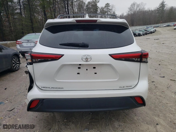2022 Toyota Highlander XLE with VIN 5TDGZRBHXNS579496, listed as a Copart auction lot 47111505 with 23,427 mi miles and Salvage Title. Bid and sale history available at carsss.com. Image 6.