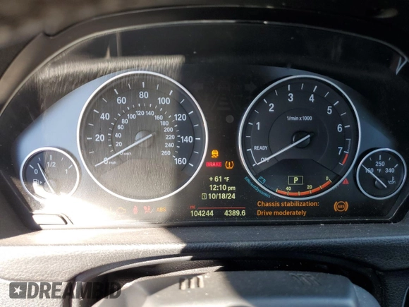 2014 BMW 4 Series 428i with VIN WBA3V7C54EJ872629, listed as a Copart auction lot 76668064 with 104,244 mi miles and Salvage title. Bid and sale history available at DreamBid. Image 9.