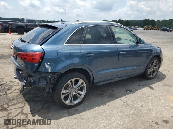 2017 Audi Q3 Premium Plus with VIN WA1JCCFS8HR001985, listed as a Copart auction lot 56970055 with 47,091 mi miles and Salvage title. Bid and sale history available at DreamBid. Image 3.