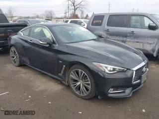 2018 Infiniti Q60 3.0t LUXE with VIN JN1EV7EL0JM390985, listed as a IAAI auction lot 41036504 with 43,520 mi miles. Bid and sale history available at carsss.com. Image 1.