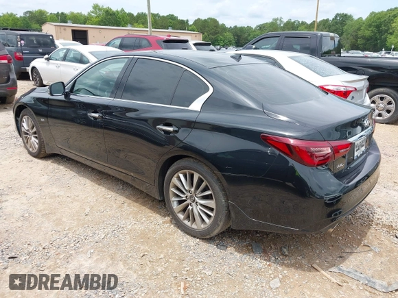 2020 Infiniti Q50 Luxe with VIN JN1EV7AR7LM250154, listed as a IAAI auction lot 42474749 with 32,796 mi miles and . Bid and sale history available at DreamBid. Image 3.