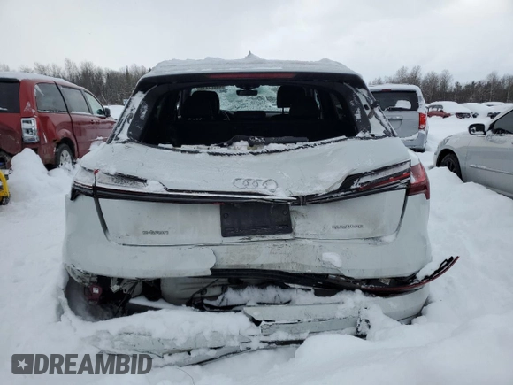 2022 Audi e-tron Premium with VIN WA1AAAGE6NB042543, listed as a Copart auction lot 44607415 with 143,781 mi miles and Salvage Title. Bid and sale history available at carsss.com. Image 6.