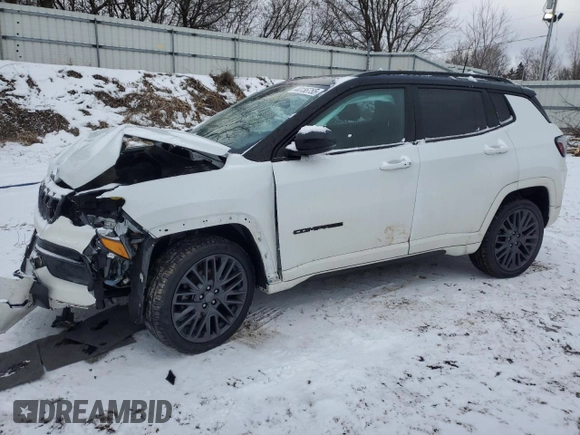 2022 Jeep Compass High Altitude with VIN 3C4NJDCB7NT207194, listed as a Copart auction lot 44156755 with 38,128 mi miles and Salvage Title. Bid and sale history available at carsss.com. Image 1.