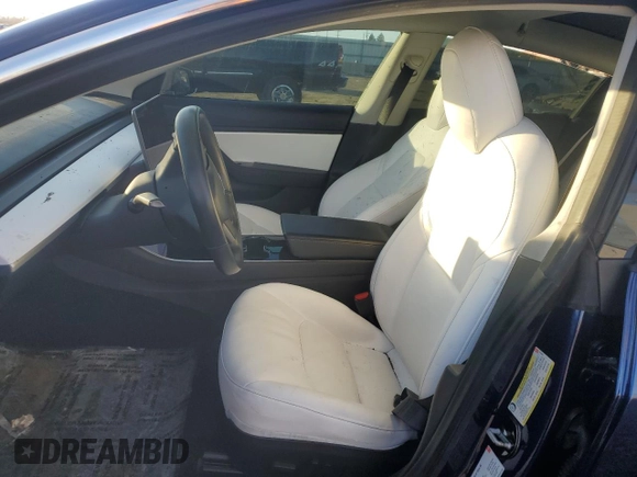 2018 Tesla Model 3 Long Range Battery with VIN 5YJ3E1EB9JF075202, listed as a Copart auction lot 87616115 with 76,881 mi miles and Salvage Title. Bid and sale history available at DreamBid. Image 7.