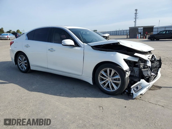 2014 Infiniti Q50 Premium with VIN JN1BV7AP2EM674006, listed as a Copart auction lot 52134725 with 144,321 mi miles and Salvage Title. Bid and sale history available at carsss.com. Image 4.