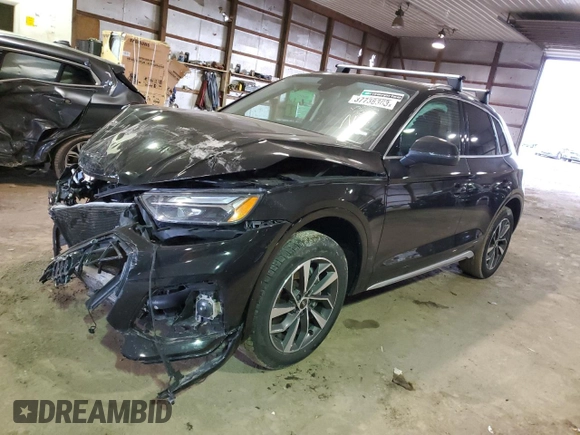2021 Audi Q5 Premium Plus with VIN WA1BAAFY4M2116329, listed as a Copart auction lot 37738363 with 35,716 mi miles. Bid and sale history available at carsss.com. Image 1.