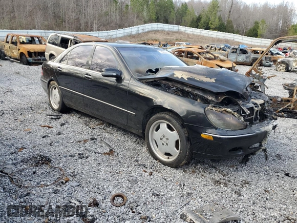 2002 Mercedes-Benz S-Class 5.0L with VIN WDBNG75J72A274447, listed as a Copart auction lot 45355435 with 0 mi miles and Salvage Title. Bid and sale history available at carsss.com. Image 4.
