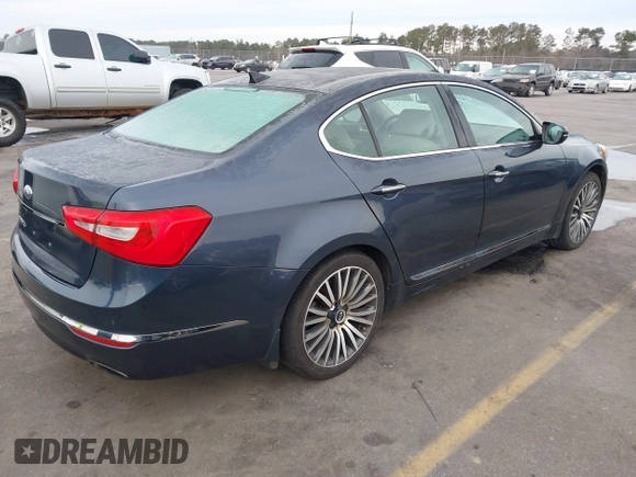 2014 Kia Cadenza Premium with VIN KNALN4D70E5122510, listed as a IAAI auction lot 41397287 with 91,130 mi miles. Bid and sale history available at carsss.com. Image 4.