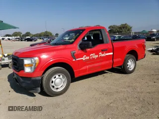 2021 Ford F-150 XL with VIN 1FTMF1CP3MKD82677, listed as a Copart auction lot 82826014 with 98,441 mi miles and Salvage title. Bid and sale history available at DreamBid. Image 1.
