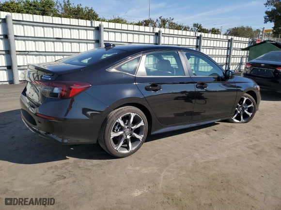 2025 Honda Civic Sedan Hybrid Sport with VIN 2HGFE4F80SH304977, listed as a Copart auction lot 43134945 with 1,326 mi miles and Non Repairable. Bid and sale history available at carsss.com. Image 3.