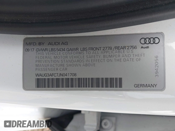 2018 Audi A6 Premium Plus z VIN WAUG3AFC7JN041708, wystawiony jako IAAI lot #41670779 z przebiegiem 91 753 mil mil oraz . Historia ofert i sprzedaży dostępna na DreamBid. Obrazek 9.