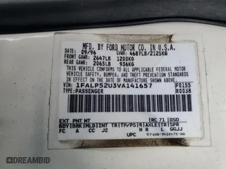 1997 Ford Taurus GL with VIN 1FALP52U3VA141657, listed as a Copart auction lot 80945913 with 111,343 mi miles and Salvage Title. Bid and sale history available at carsss.com. Image 12.