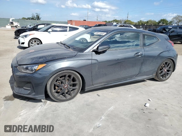 2019 Hyundai Veloster Turbo z VIN KMHTH6AB4KU007744, wystawiony jako Copart lot #88815645 z przebiegiem 88 738 mil mil oraz Nie do naprawy • Non repairable. Historia ofert i sprzedaży dostępna na DreamBid. Obrazek 1.
