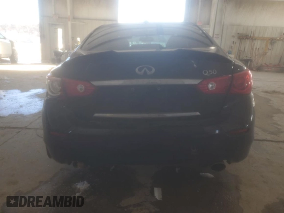 2015 Infiniti Q50 Premium with VIN JN1BV7AP1FM340177, listed as a Copart auction lot 45516215 with 76,116 mi miles and Salvage Title. Bid and sale history available at carsss.com. Image 6.