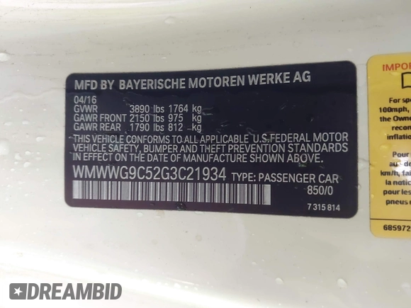 2016 MINI Convertible S z VIN WMWWG9C52G3C21934, wystawiony jako IAAI lot #41569029 z przebiegiem 102 042 mil mil oraz . Historia ofert i sprzedaży dostępna na DreamBid. Obrazek 9.