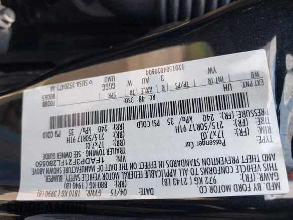 2015 Ford Focus SE with VIN 1FADP3F21FL280550, listed as a IAAI auction lot 42200104 with 146,175 mi miles and . Bid and sale history available at DreamBid. Image 9.
