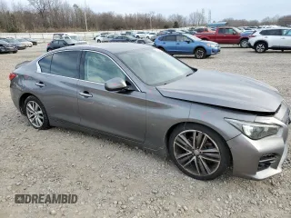 2014 Infiniti Q50 with VIN JN1BV7AP4EM687842, listed as a Copart auction lot 42549085 with 133,599 mi miles and Salvage Title. Bid and sale history available at DreamBid. Image 4.