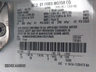 2022 Ford Transit Connect XL with VIN NM0GS9E28N1531565, listed as a IAAI auction lot 42636297 with 22,032 mi miles and . Bid and sale history available at DreamBid. Image 9.