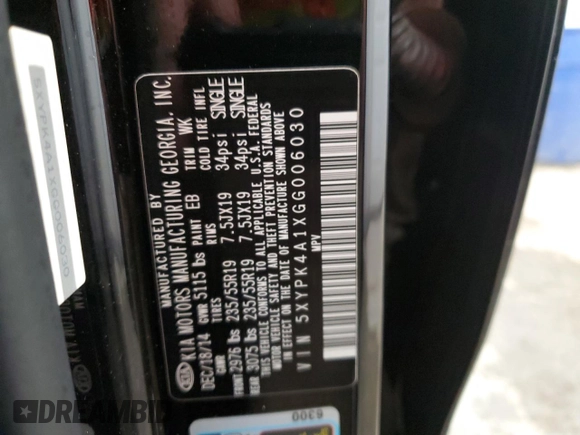 2016 Kia Sorento SXL with VIN 5XYPK4A1XGG006030, listed as a Copart auction lot 84155474 with 130,408 mi miles and Salvage Title. Bid and sale history available at carsss.com. Image 14.