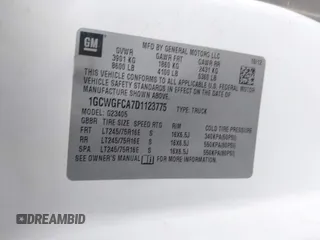 2013 Chevrolet Express Cargo with VIN 1GCWGFCA7D1123775, listed as a IAAI auction lot 41681686 with Not provided miles and . Bid and sale history available at DreamBid. Image 9.